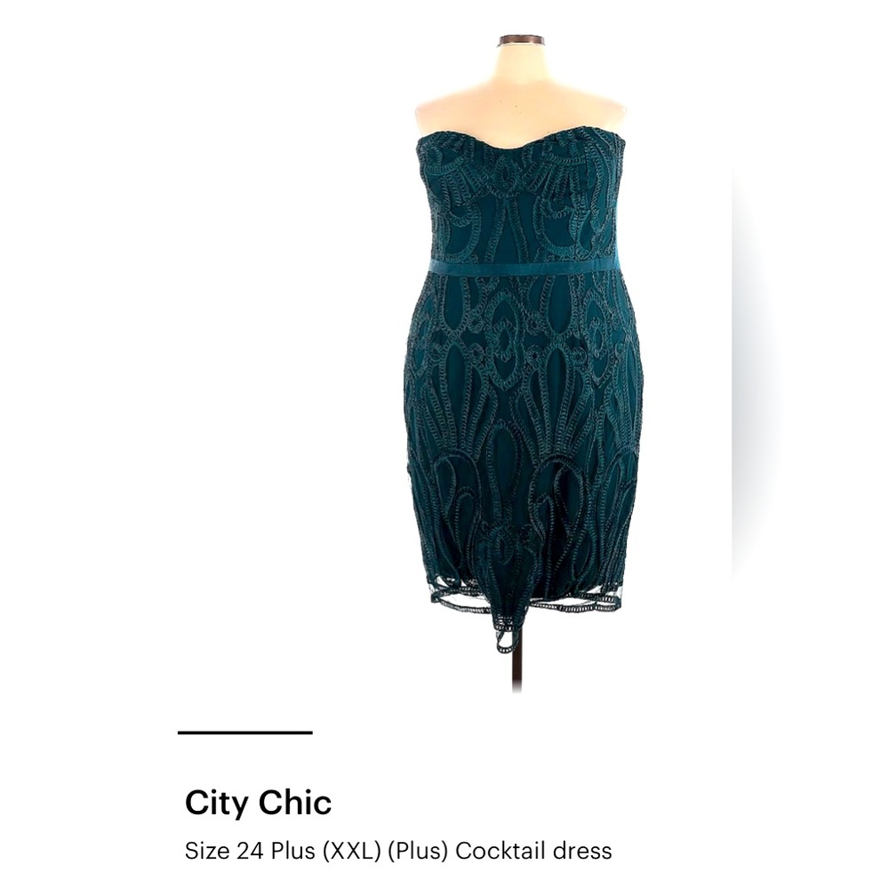 Strapless City Chic cocktail dress. Size 24.